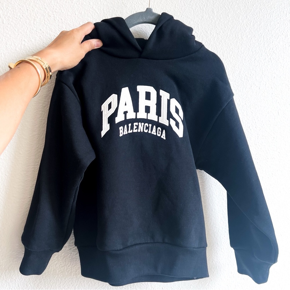 Balenciaga Paris kids hoodie black size 4T